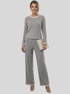 Foto 2 | Foto 2 | Conjunto 2 Piezas Blusa Manga Larga Y Pantalón Conj-090 Gris Ajuste Cómodo Sofisticado Para Mujer