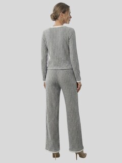 Foto 3 | Foto 3 | Conjunto 2 Piezas Blusa Manga Larga Y Pantalón Conj-090 Gris Ajuste Cómodo Sofisticado Para Mujer