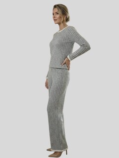 Foto 4 | Foto 4 | Conjunto 2 Piezas Blusa Manga Larga Y Pantalón Conj-090 Gris Ajuste Cómodo Sofisticado Para Mujer