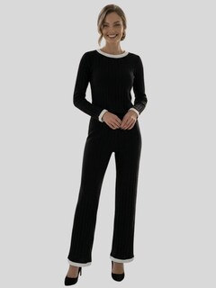 Foto 2 | Foto 2 | Conjunto 2 Piezas Blusa Manga Larga Y Pantalón Conj-090 Negro Ajuste Cómodo Sofisticado Para Mujer