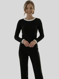 Foto 6 | Foto 6 | Conjunto 2 Piezas Blusa Manga Larga Y Pantalón Conj-090 Negro Ajuste Cómodo Sofisticado Para Mujer