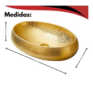 Foto 2 | Foto 2 | Lavabo Cerámico Brilloso Dorado Moderno Premium