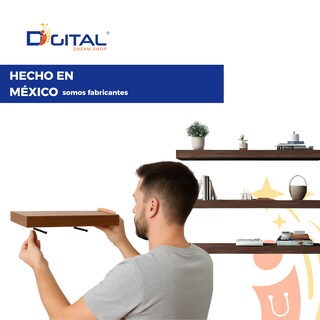 Foto 6 | Foto 6 | Kit 3 Repisas Flotantes Zovali Color Nogal Estantes Minimalista 50x15 Cm