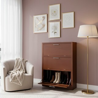 Foto 6 | Foto 6 | Zapatero Hogare De Madera De Encino / 24 Pares + Compartimientos Para Botas