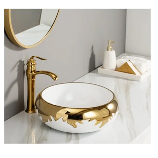 Foto 3 | Foto 3 | Lavabo Brilloso Redondo Blanco Moderno Cerámico