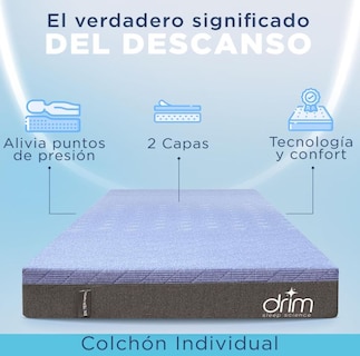 Foto 2 | Foto 2 | Colchón Individual Drim Memory Foam En Caja Ergonómico Con Tecnología De Descanso