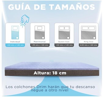 Foto 4 | Foto 4 | Colchón Individual Drim Memory Foam En Caja Ergonómico Con Tecnología De Descanso