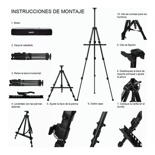 Foto 2 | Foto 2 | Caballete Lab.g Para Pintar De Arte Ajustable Portátil Negro