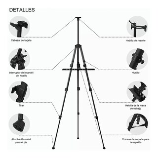 Foto 5 | Foto 5 | Caballete Lab.g Para Pintar De Arte Ajustable Portátil Negro