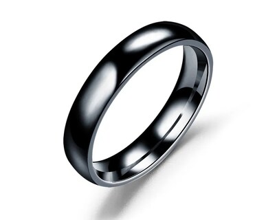 Foto 1 | Foto 1 | Xtellar Anillo De Pareja De Titanio Liso De Acero Inoxidable Simple Negro 6mm Talla 8