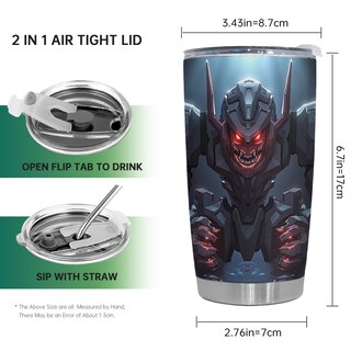 Foto 2 | Foto 2 | Vaso Oasisdream De Acero Inoxidable De 600 Ml Con Estampado De Monstruos - Venta Internacional.