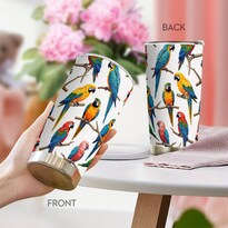 Taza Taza Oasisdream De Acero Inoxidable 600 Ml Con Estampado De Loros - Venta Internacional.