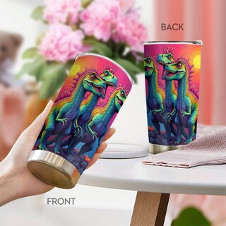 Foto 3 | Foto 3 | Taza De Café Tumbler Oasisdream De 600 Ml Con Estampado De Dinosaurios - Venta Internacional.