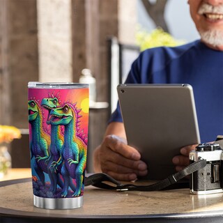Foto 6 | Foto 6 | Taza De Café Tumbler Oasisdream De 600 Ml Con Estampado De Dinosaurios - Venta Internacional.