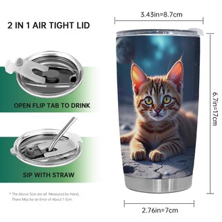 Foto 2 | Foto 2 | Taza De Viaje Oasisdream Vaso De 600 Ml Con Estampado De Gatos - Venta Internacional.