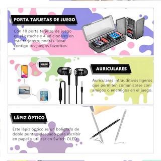 Foto 4 | Foto 4 | Kit Belug De Accesorios Estuche Para Nintendo Switch Oled Blanco