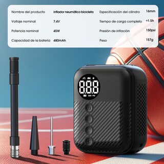 Foto 8 | Foto 8 | Inflador De Aire Para Bicicleta Con Motor Sin Escobillas Arranque De Alta Presión Compacto Y Portátil