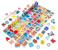 Tablero Didáctico Xtellar Madera Montessori Pesca Multicolor