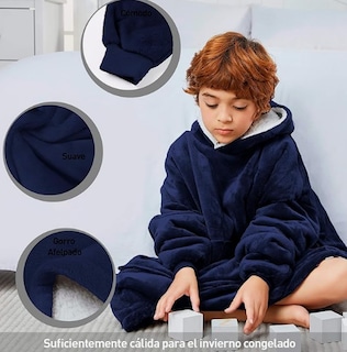 Foto 2 | Foto 2 | Sudadera Cobija Xtellar Con Capucha Borrega Azul