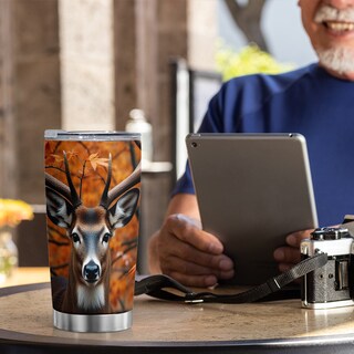Foto 6 | Foto 6 | Taza Taza Tumbler Oasisdream De Acero Inoxidable 600 Ml Con Estampado De Ciervos - Venta Internacional.