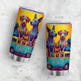 Foto 1 | Foto 1 | Taza De Café Travel Tumbler Oasisdream De 600 Ml Con Estampado De Perros - Venta Internacional.