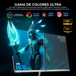 Foto 5 | Foto 5 | Monitor Gamer 24.5 Xtreme Pc Gaming Infinite Game 5ms 100hz Fhd Ips Hdmi Altavoces Adaptive-sync Blanco Mxtwt245f