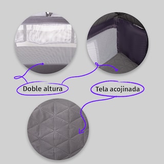 Foto 6 | Foto 6 | Cuna Corral Bebe Extra Grande Aeiou Bc003 Cambiador Dark Grey