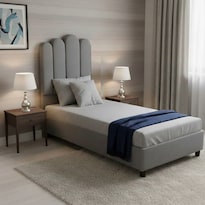 Base Y Cabecera Individual Diseño Moderno Gris Everest Reinicia 21 Muebles