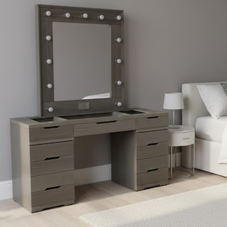 Foto 1 | Foto 1 | Tocador Tipo Vanity Con Espejo Cajones Para Organización De Maquillaje Y Accesorios Reinicia 21 Muebles