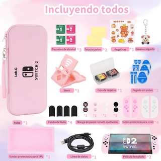 Foto 2 | Foto 2 | Kit Lab.g De Estuche Para Nintendo Switch Rosa