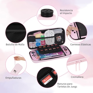 Foto 4 | Foto 4 | Kit Belug De Estuche Para Nintendo Switch Rosa