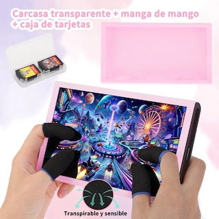 Foto 5 | Foto 5 | Kit Belug De Estuche Para Nintendo Switch Rosa