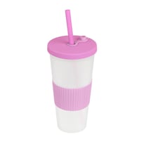 Vaso Plástico De Doble Pared Con Acabado Frosty Manga De Silicón