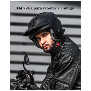 Foto 8 | Foto 8 | Casco Para Moto Modular Ilm 726x Negro Mate Moteros