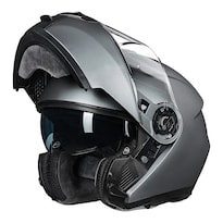 Casco Para Moto Modular Ilm 159 Gris Mate Moteros