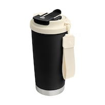 Termo Metálico Con Doble Pared Tapa Dual Y Asa Lateral Para Fácil Transporte.