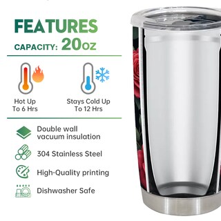 Foto 4 | Foto 4 | Taza De Café Travel Tumbler Oasisdream De 600 Ml Con Estampado De Rosas - Venta Internacional.