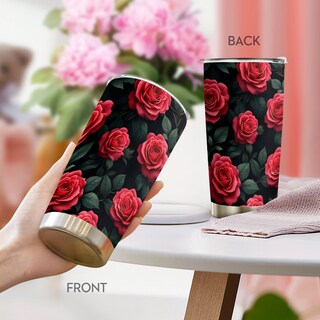 Foto 5 | Foto 5 | Taza De Café Travel Tumbler Oasisdream De 600 Ml Con Estampado De Rosas - Venta Internacional.