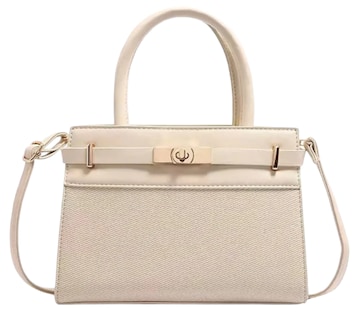 Foto 1 | Foto 1 | Bolsa Xtellar Impermeable Pvc + Pu Con Correa Brillante Beige