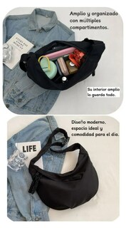 Foto 3 | Foto 3 | Bolsa Bandolera Xtellar De Gran Capacidad Impermeable Con Compartimentos Organizadores Negro