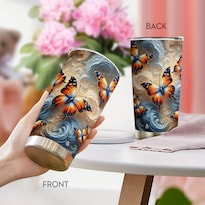 Taza De Café Travel Tumbler Oasisdream De 600 Ml Con Estampado De Mariposas - Venta Internacional.