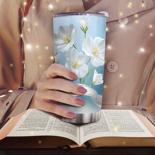 Foto 6 | Foto 6 | Taza De Café Tumbler Oasisdream De Acero Inoxidable 600 Ml Con Estampado Floral - Venta Internacional.