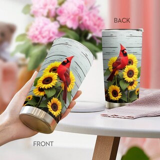 Foto 1 | Foto 1 | Vaso Oasisdream De Acero Inoxidable De 600 Ml Con Estampado De Pájaros - Venta Internacional.