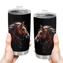 Taza De Viaje Oasisdream 600 Ml Acero Inoxidable Con Estampado De Caballos - Venta Internacional.