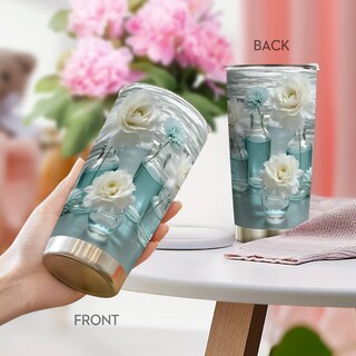 Foto 1 | Foto 1 | Taza De Café Tumbler Oasisdream De Acero Inoxidable 600 Ml Con Estampado Floral - Venta Internacional.
