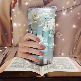 Foto 6 | Foto 6 | Taza De Café Tumbler Oasisdream De Acero Inoxidable 600 Ml Con Estampado Floral - Venta Internacional.