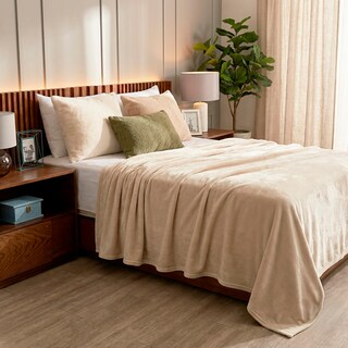 Foto 1 | Foto 1 | Cobertor Ligero Matrimonial Elefantito Hogar Color Crema Liso Ultrasuave