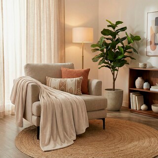 Foto 6 | Foto 6 | Cobertor Ligero Matrimonial Elefantito Hogar Color Crema Liso Ultrasuave