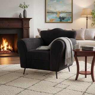 Foto 1 | Foto 1 | Sillon Vintage Individual Cómodo Moderno Juvenil Sofas Liso Princesa Negro R21 Muebles