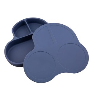 Foto 1 | Foto 1 | Plato Con Divisiones Papu Baby Azul Marino De Silicón Con Succión Para Bebés 2 Piezas